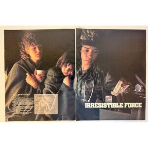 Vtg 1986 Army National Guard Helping Family 2 Page Cut Advertisement Print Ad